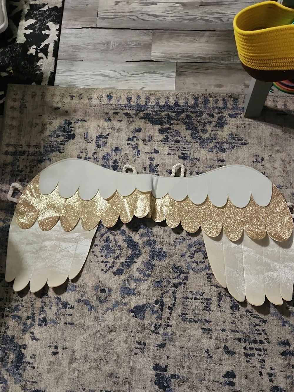 Hanna Andersson Cream and Gold Dress Up Wings